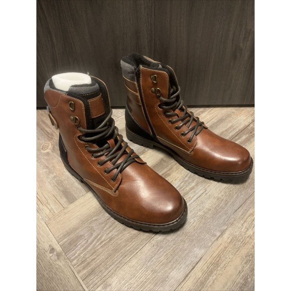 NIB Harrison Myles Men's Brown Lace-Up Fashion Utility Boots SZ 10 Style B-1911